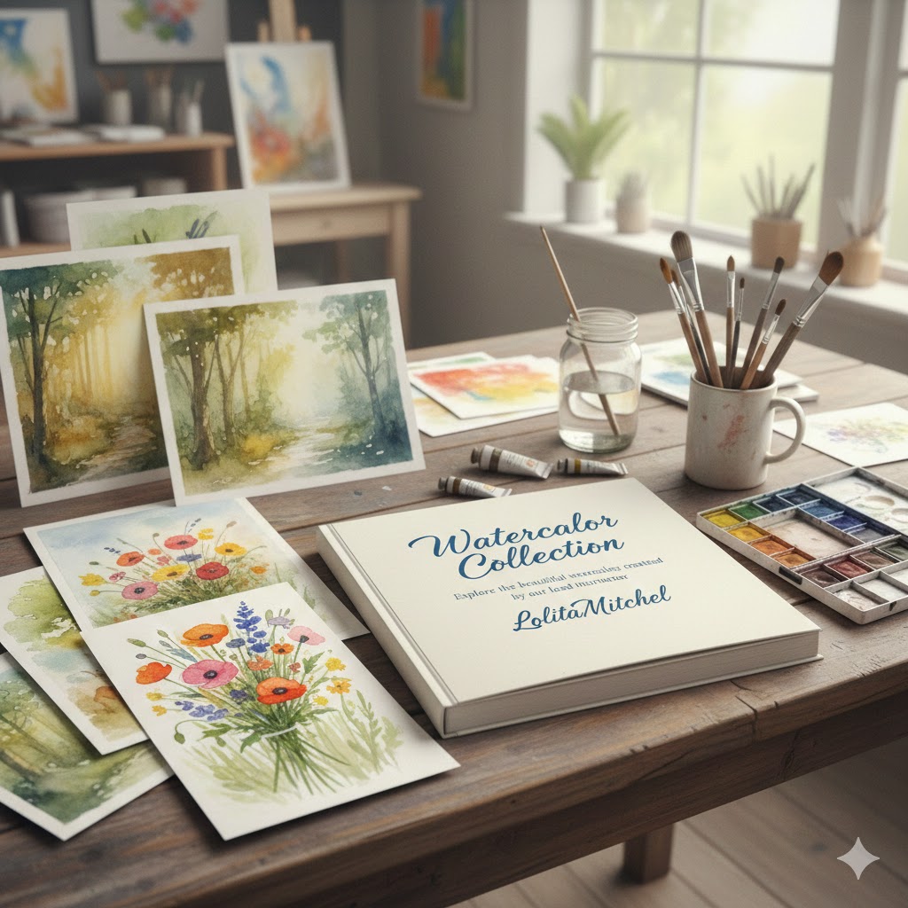 Professional watercolor artwork